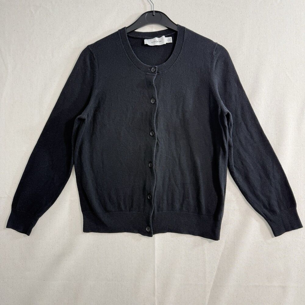 Coach Black Cardigan Sweater Women’s Small Button Front Classic